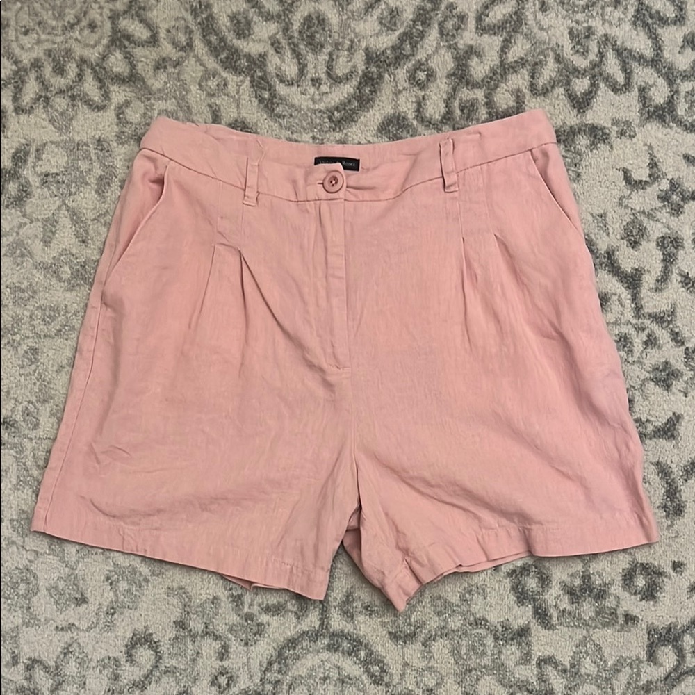 Pink Women's Linen Shorts - Size 10!
